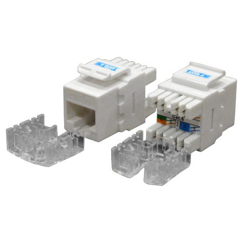 RJ45 Keystone module, category 6, UTP, 180 degrees, white